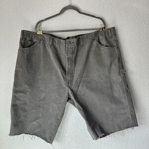 Men's Washed Gray Denim Cutoff Shorts